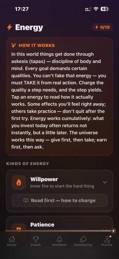 Gainers app screen
