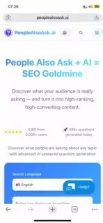Кадр із відео: PeopleAlsoAsk.ai: ідеї для контенту з реальних питань у Google