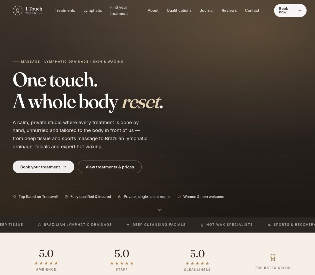 One Touch Wellness website by Gainers Digital Studio
