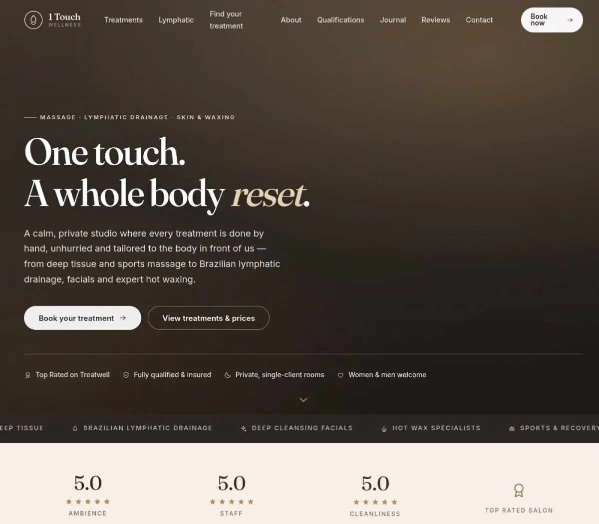 One Touch Wellness website