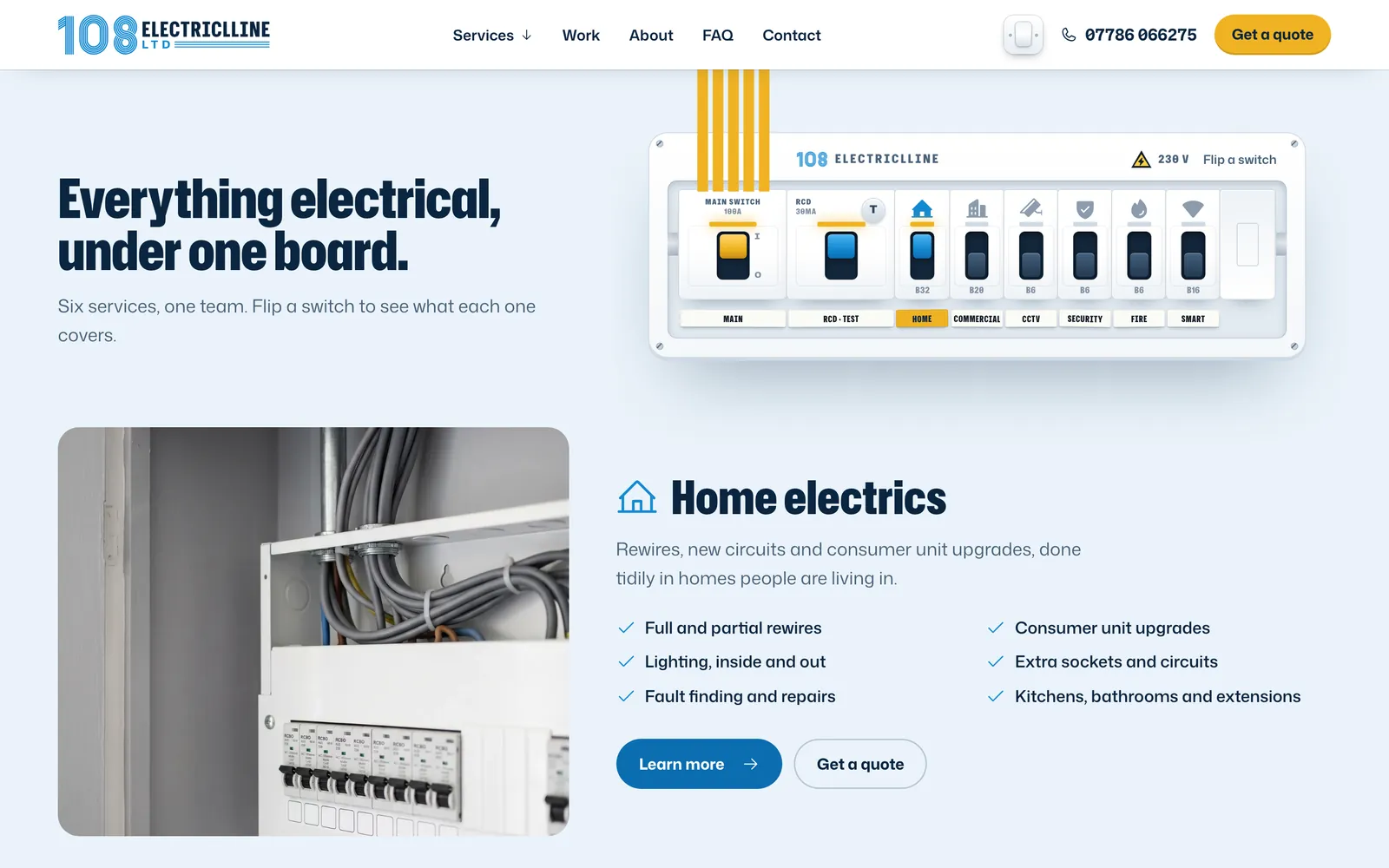 108 Electriclline: Services as a fuse board