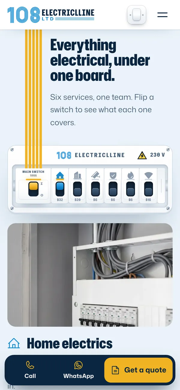 108 Electriclline: Services as a fuse board (phone)