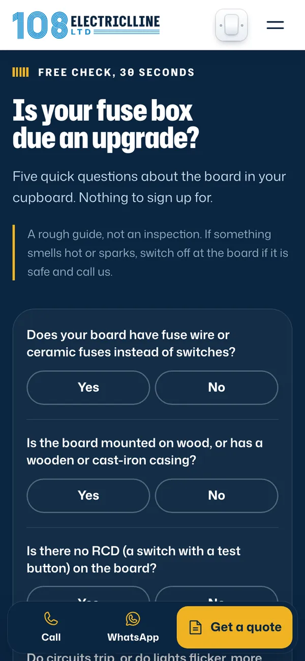 108 Electriclline: A 30-second fuse box quiz (phone)