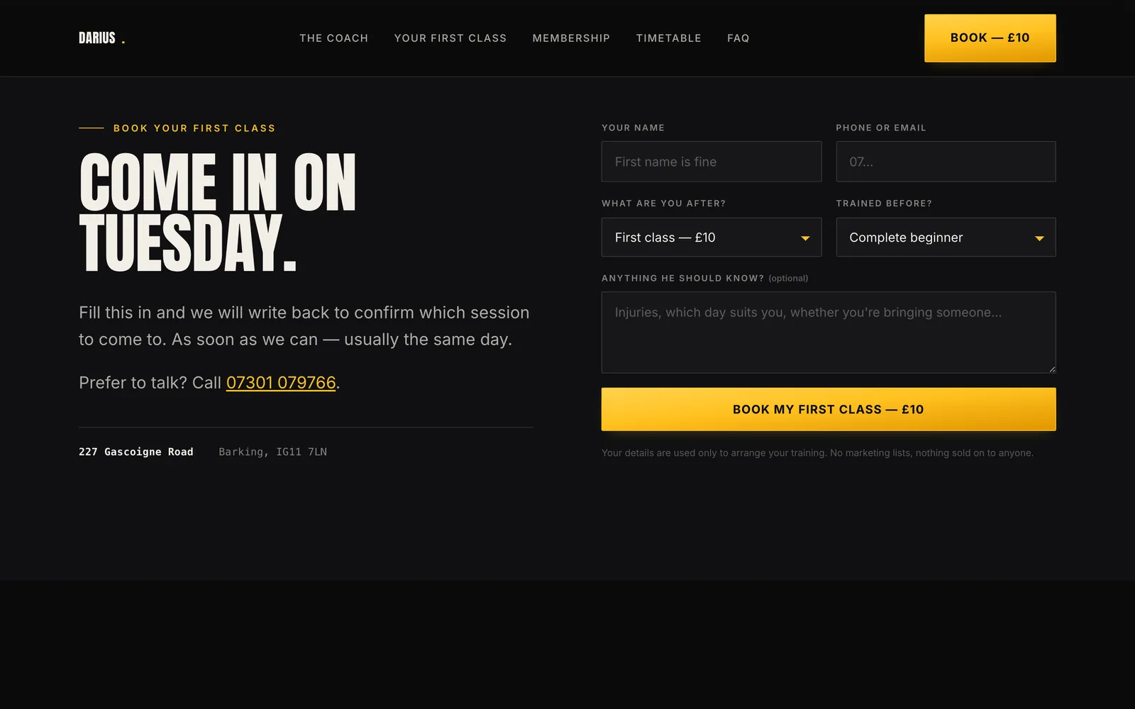 Darius Skliaudys: A booking form that asks little