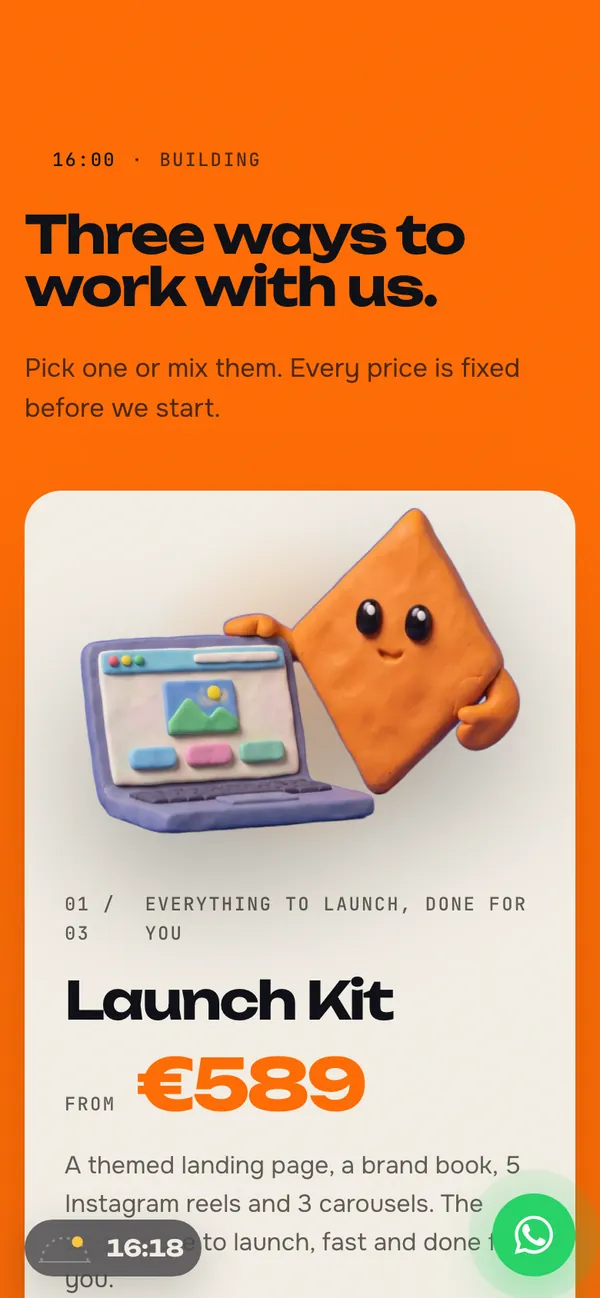 Gainers Studio: Three ways in, on orange (phone)