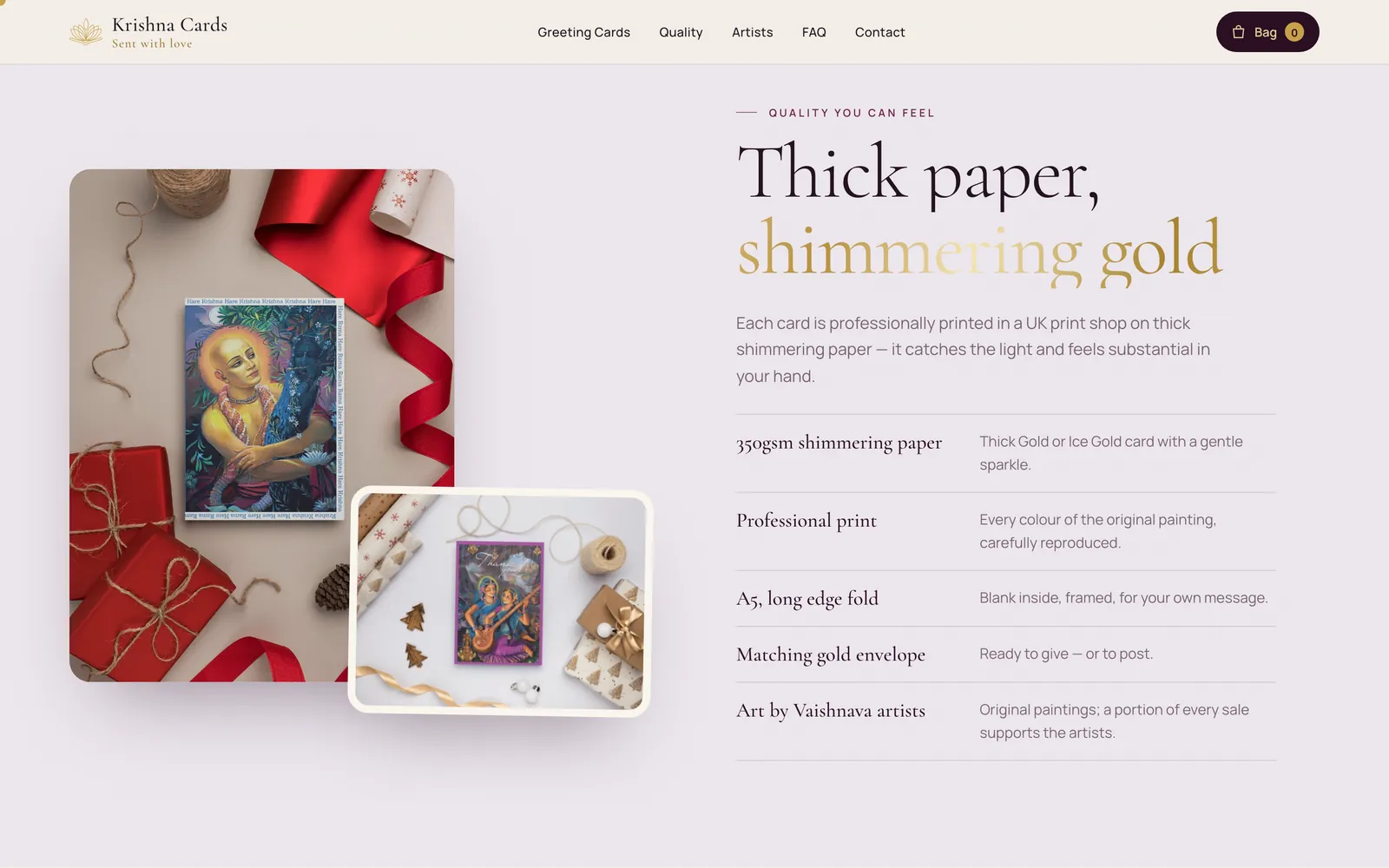Krishna Cards: Paper you can almost feel