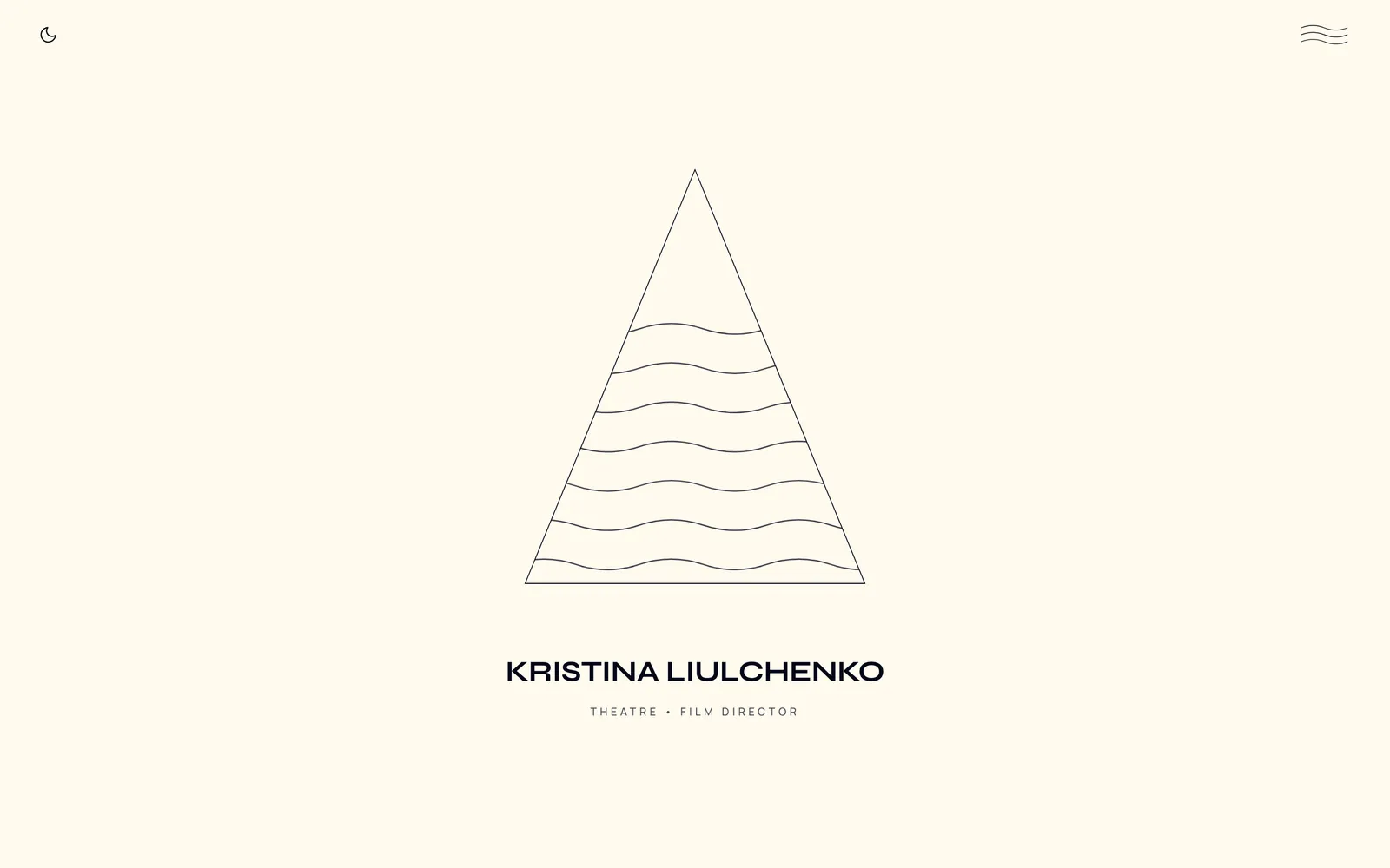 Kristina Liulchenko: website, first screen