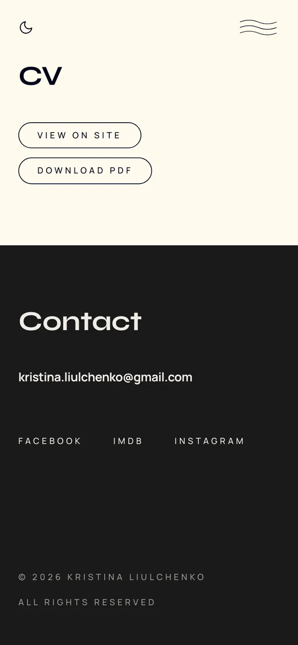 Kristina Liulchenko: CV and contact to close (phone)