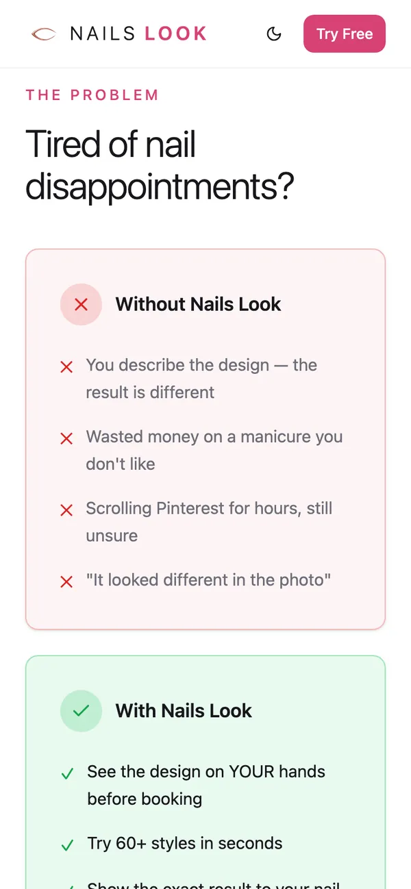 Nails Look: The pain, side by side (phone)