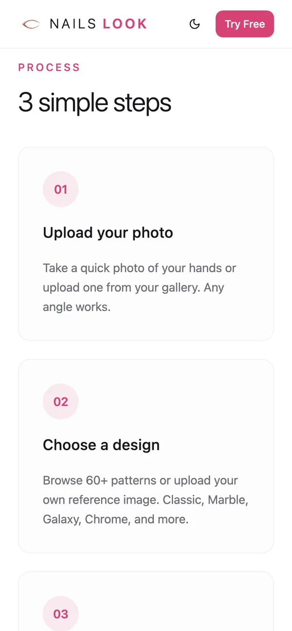 Nails Look: Three steps, one button (phone)