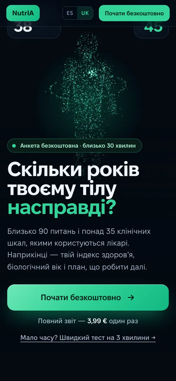 NutrIA: website on a phone