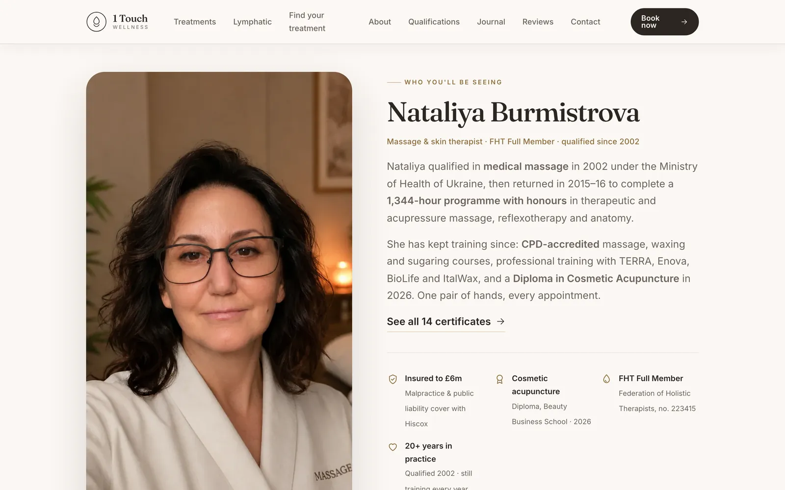 One Touch Wellness: The person behind the hands