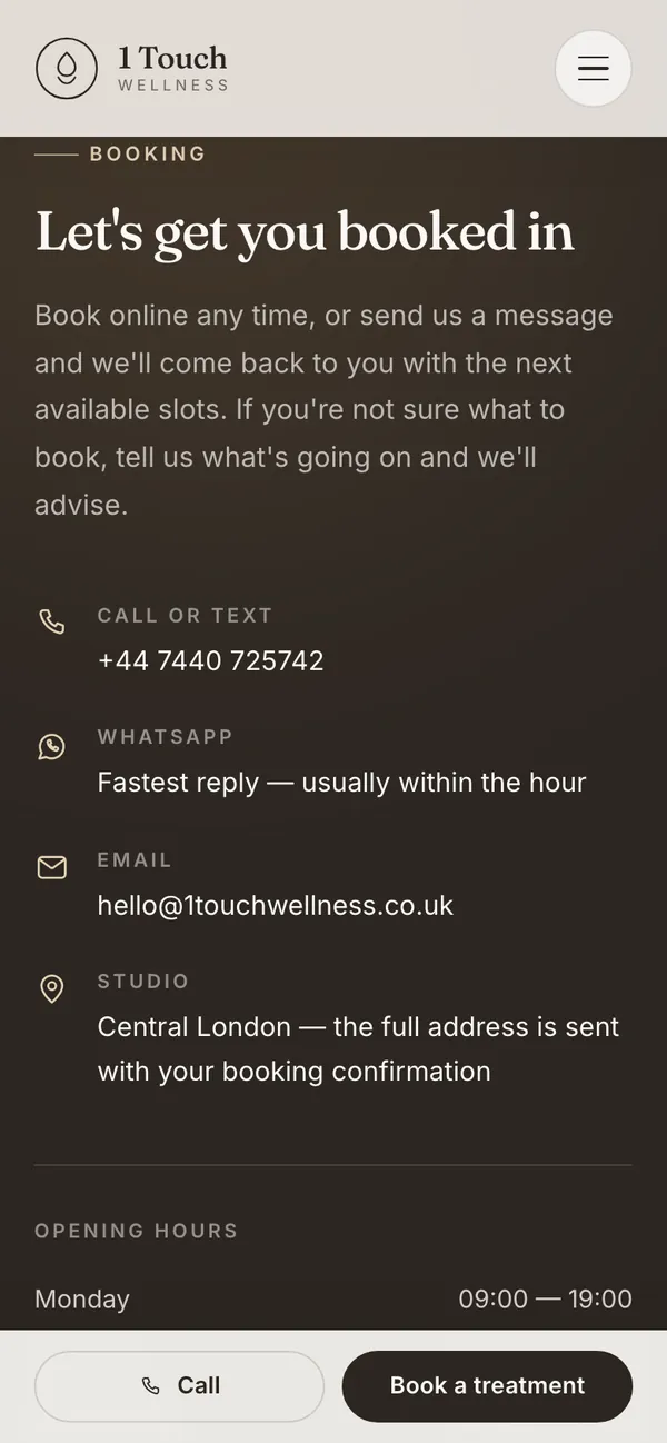 One Touch Wellness: Booking with every channel (phone)