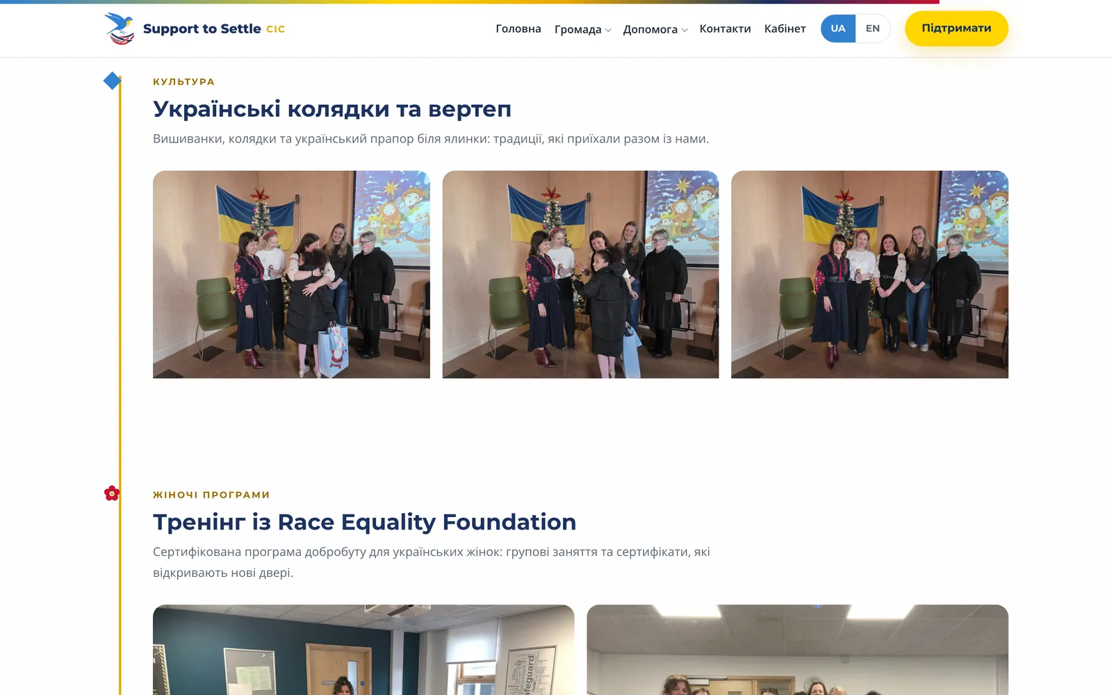 Support to Settle: Real events, real photos