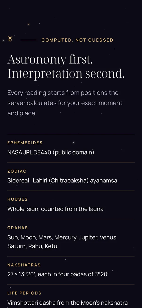 Vedascope: Astronomy first (phone)